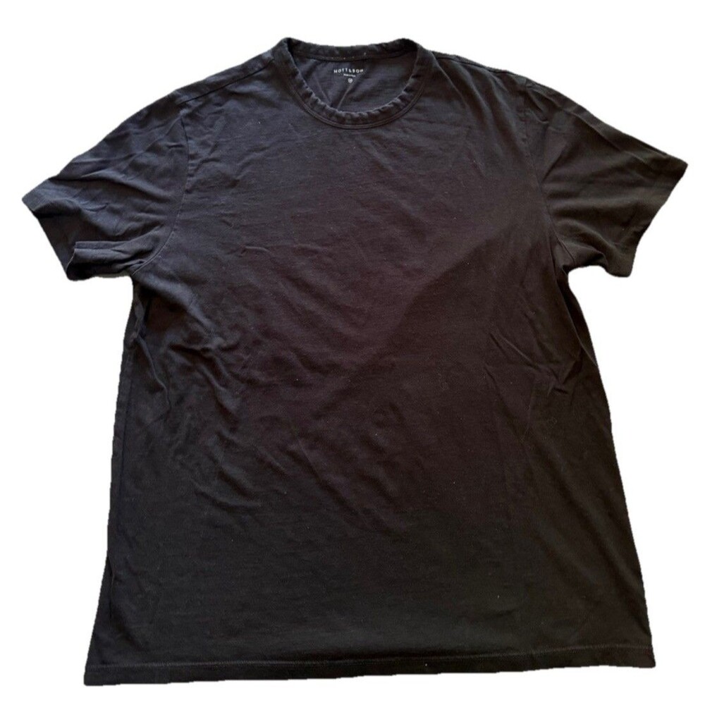 Mott & Bow Luxe Stretch T-Shirt Mens Medium Black Cotton Crew Neck Short Sleeve